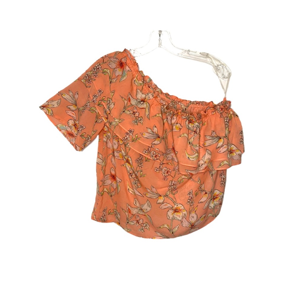 Orange Floral off shoulder top (S)